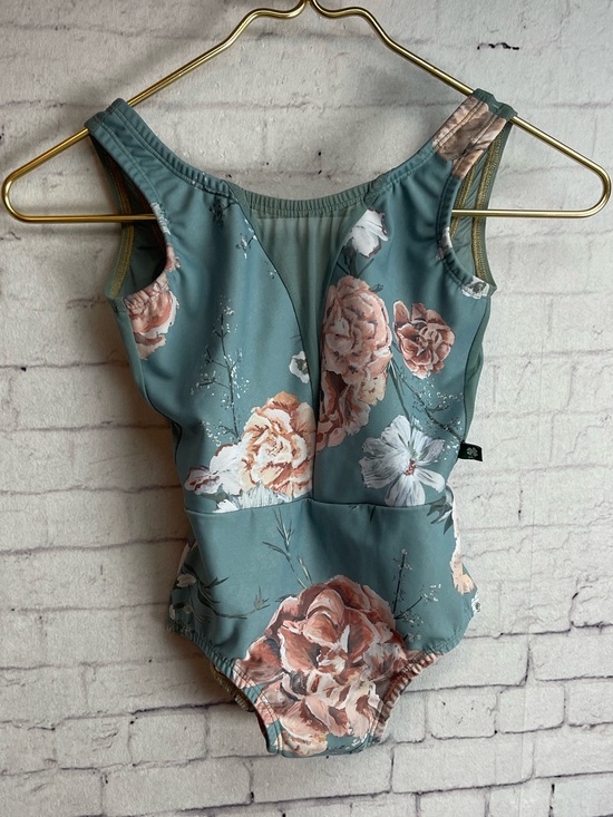 Luckyleo Other - Lucky Leo dance wear size small sage green and pink floral leotard